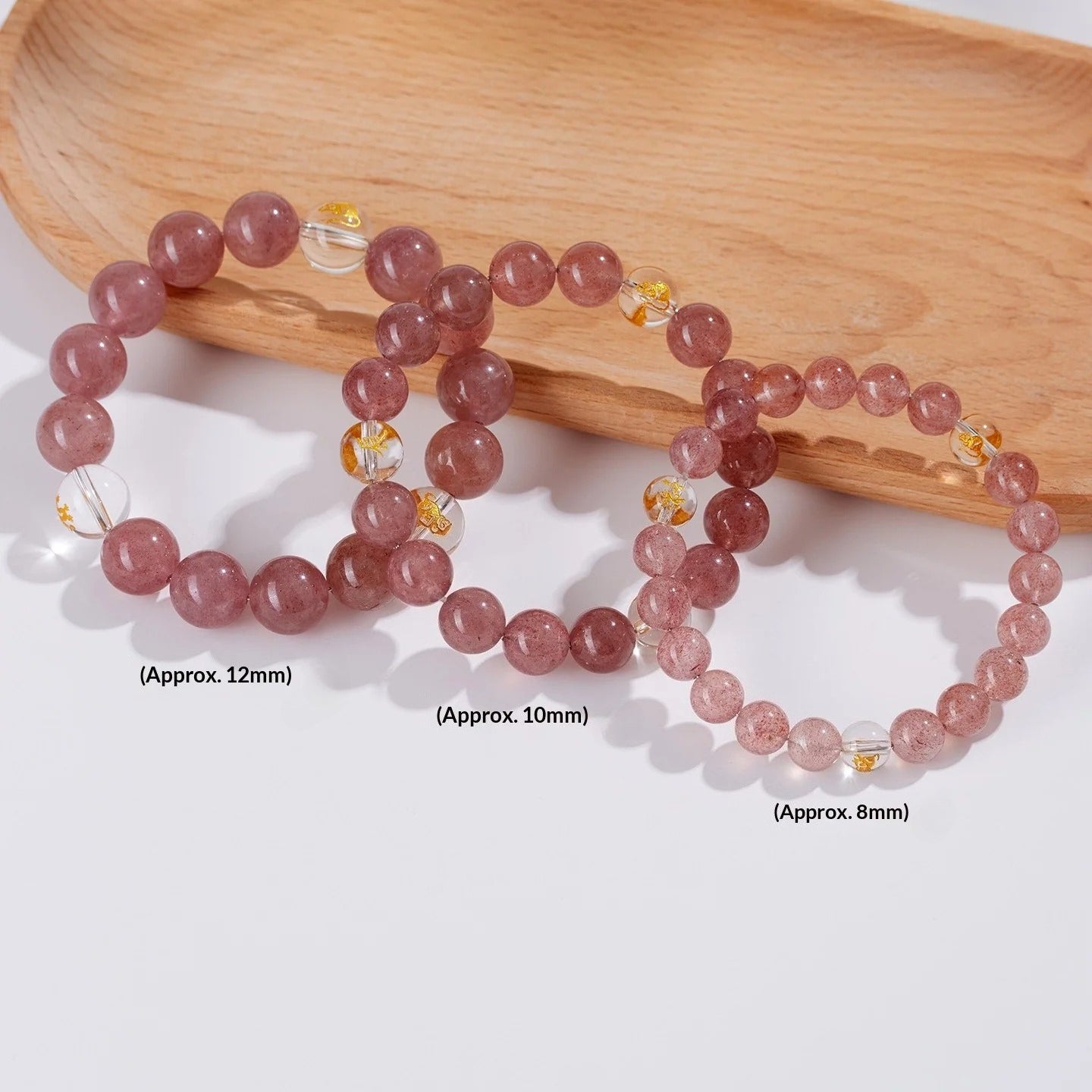 Chinese Zodiac Strawberry Quartz Bracelet for Women – Natural Crystal Beaded Bracelet - STAR8S