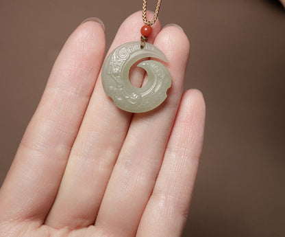 Natural Hetian Jade Necklace Pendant for Men and Women - Adjustable, Unisex Jewelry Pendant