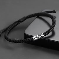 Koi Schwarzes String-Armband | Geflochtenes Fisch-Glücksbringer-Armband für Herren