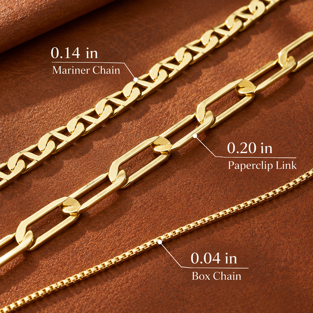 layered cross necklace set for women, 3 gold-tone electroplated brass chains with sparkling cross pendant, flat link and paperclip styles, 15, 16 and 18 inch lengths with 2 inch extenders, lobster clasps, everyday jewelry for blouses, dresses and swe