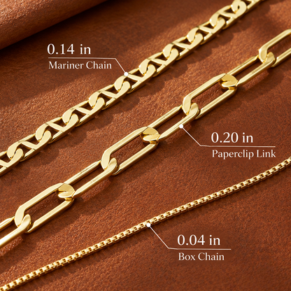Layered Cross Necklace Set for Women, 3 Gold-Tone Electroplated Brass Chains with Sparkling Cross Pendant, Flat Link and Paperclip Styles, 15, 16 and 18 Inch Lengths with 2 Inch Extenders, Lobster Clasps, Everyday Jewelry for Blouses, Dresses and Swe