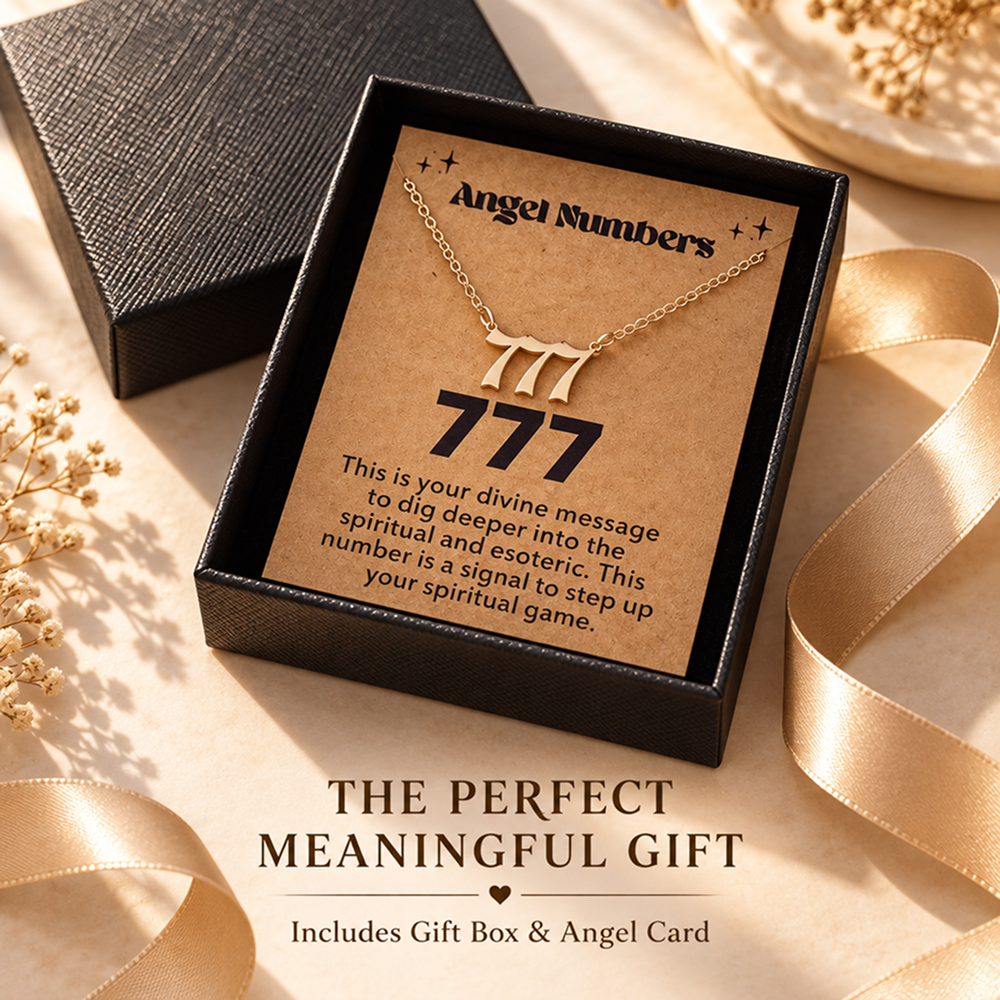women's gold-tone stainless steel 777 angel number pendant necklace