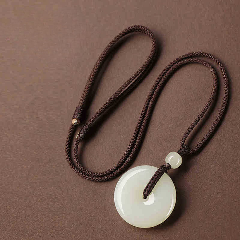 Hetian Jade Ping An Kou Pendant Necklace for Men & Women - STAR8S