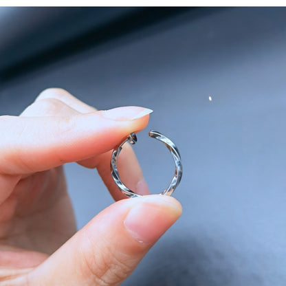Mens Clip On Hoop Earrings Non Pierced Twisted Mobius Huggie Ear Cuffs Faux Piercing Fake Hoop Silver Dainty Minimalist Streetwear Jewelry Gifts for Men Women