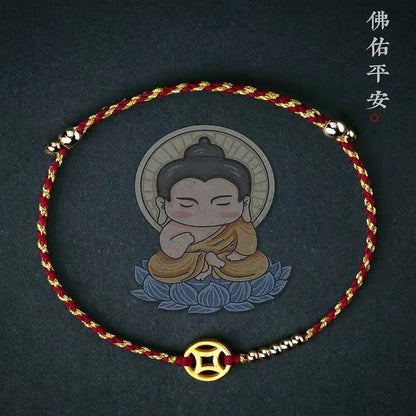 Adjustable Handmade Red String Bracelet with Five Road Fortune Gods | Perfect Gift for Women - STAR8S