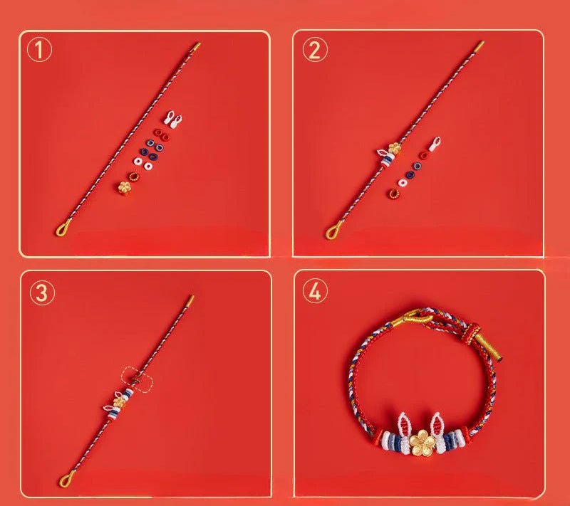 Adorable Rabbit Red String Bracelet: Rabbit - Ear Zodiac Year | STAR8S - STAR8S