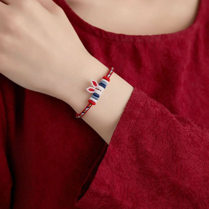 Adorable Rabbit Red String Bracelet: Rabbit - Ear Zodiac Year | STAR8S - STAR8S