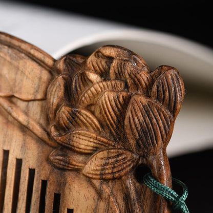Agarwood carving wood comb log sunken treasure comb collection double - sided carving gift Jiapin wood carving craft small gift - STAR8S