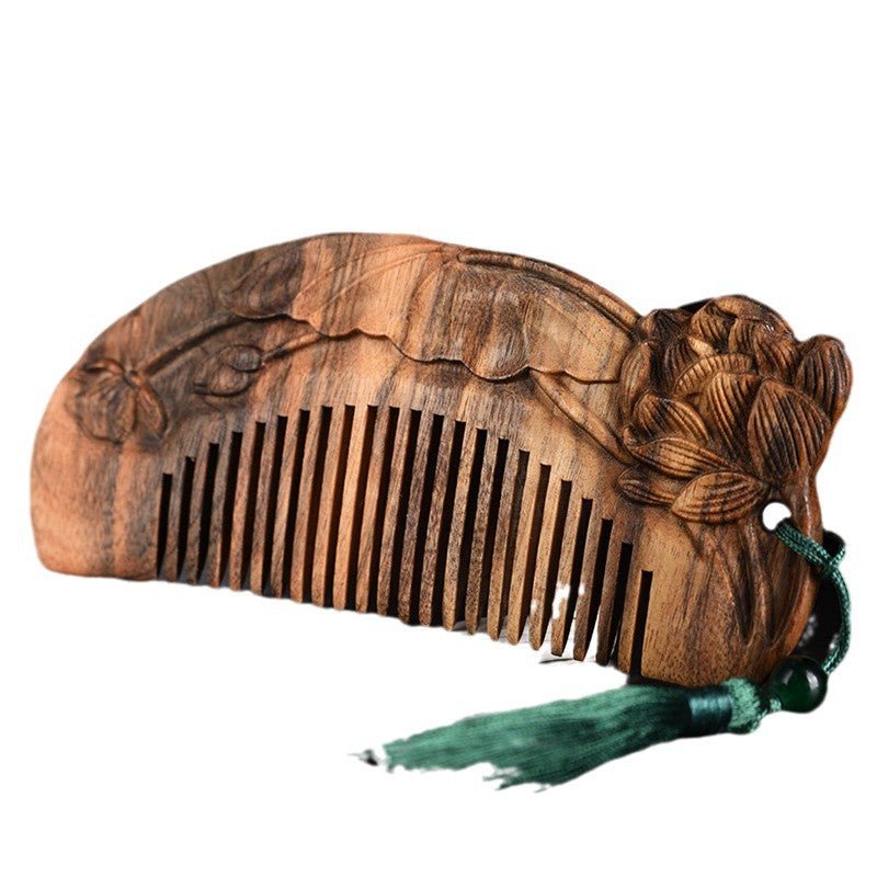 Agarwood carving wood comb log sunken treasure comb collection double - sided carving gift Jiapin wood carving craft small gift - STAR8S