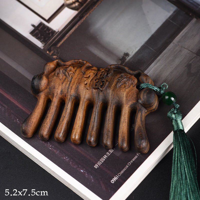 Agarwood carving wood comb log sunken treasure comb collection double - sided carving gift Jiapin wood carving craft small gift - STAR8S