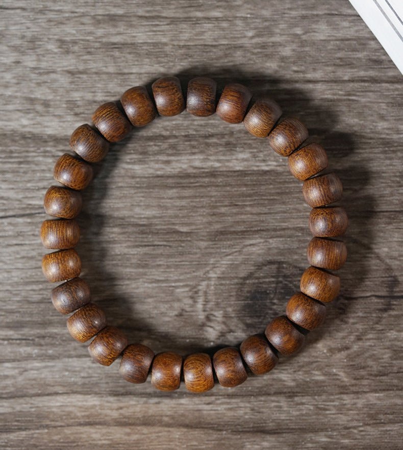 Agarwood Straight Cut Bead Bracelet – Natural Scented Wood Bracelet for Meditation and Spirituality - STAR8S