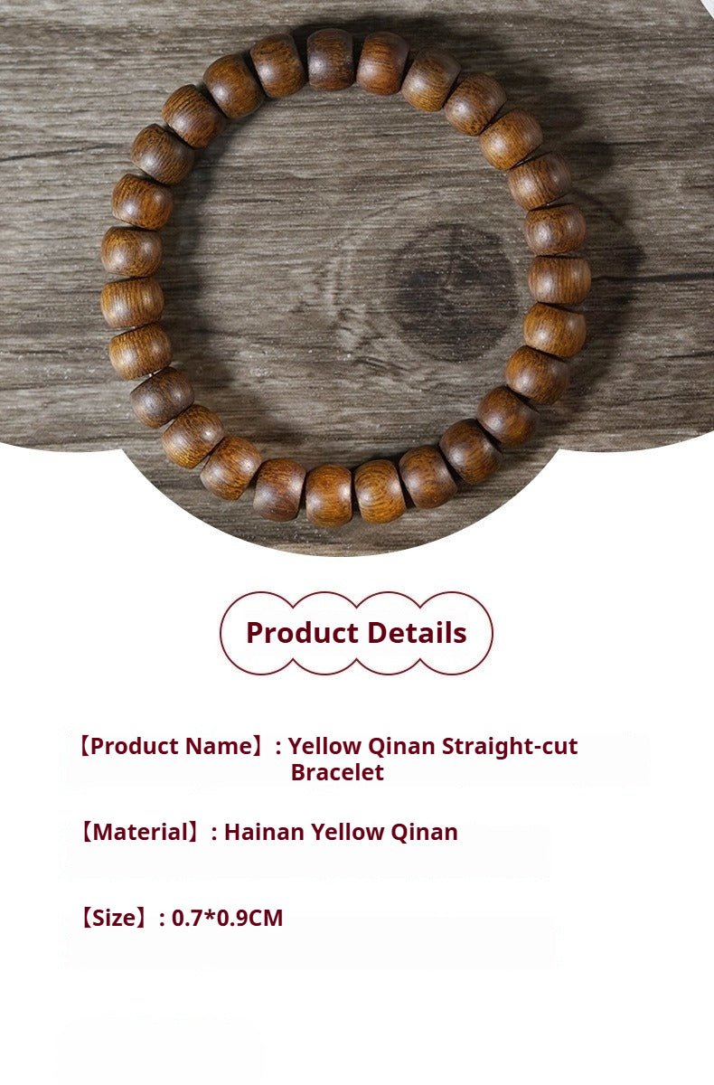 Agarwood Straight Cut Bead Bracelet – Natural Scented Wood Bracelet for Meditation and Spirituality - STAR8S