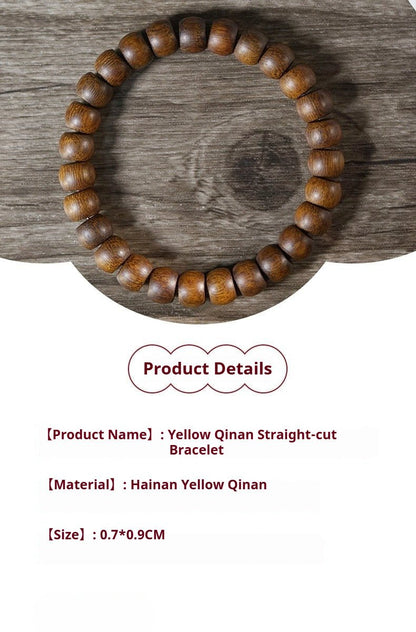 Agarwood Straight Cut Bead Bracelet – Natural Scented Wood Bracelet for Meditation and Spirituality - STAR8S