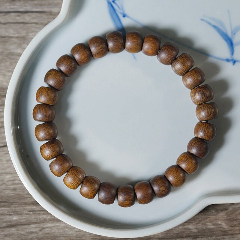 Agarwood Straight Cut Bead Bracelet – Natural Scented Wood Bracelet for Meditation and Spirituality - STAR8S