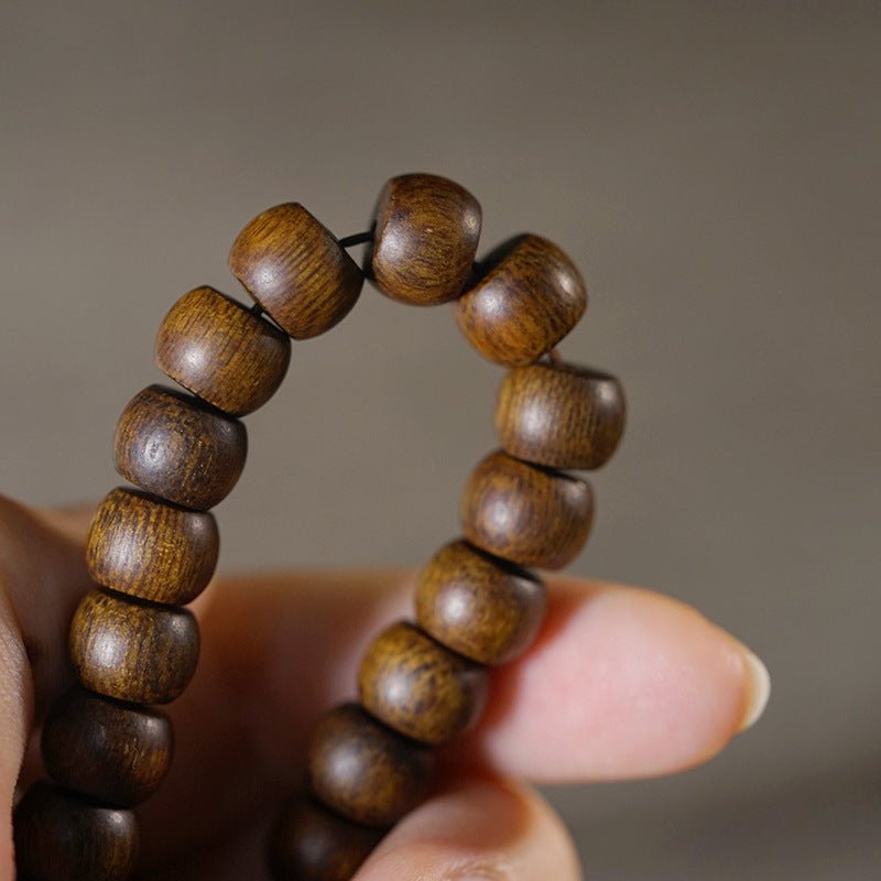agarwood straight cut bead bracelet – natural scented wood bracelet for meditation and spirituality - star8s