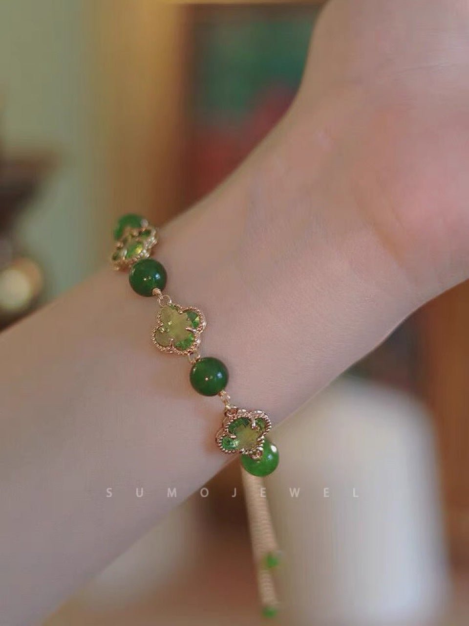 Agate Four - Leaf Clover Bracelet - Lucky Gemstone Bracelet for Women - STAR8S