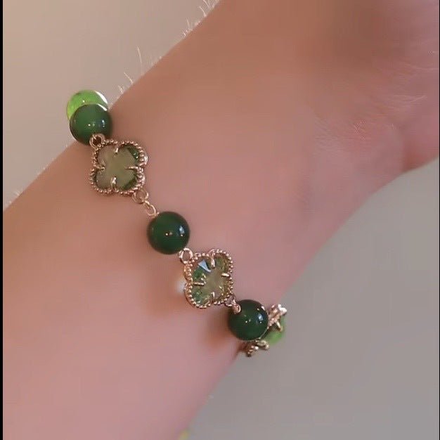 Agate Four - Leaf Clover Bracelet - Lucky Gemstone Bracelet for Women - STAR8S