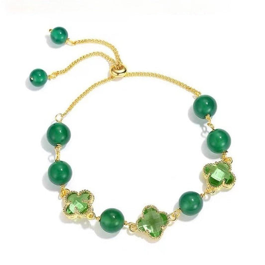 Agate Four - Leaf Clover Bracelet - Lucky Gemstone Bracelet for Women - STAR8S