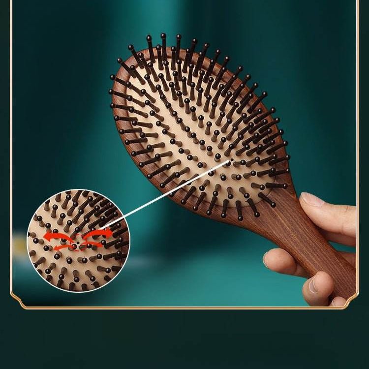 Air Cushion Massage Chinese hair Comb – Wooden for Women, Daily Use Relax & Healthy Hair Lifestyle - STAR8S
