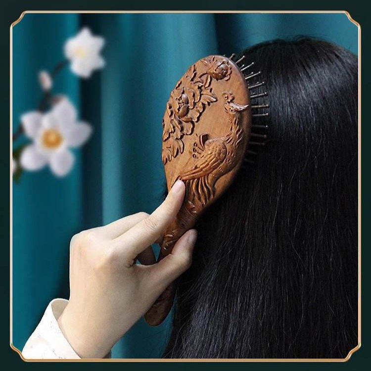 Air Cushion Massage Chinese hair Comb – Wooden for Women, Daily Use Relax & Healthy Hair Lifestyle - STAR8S
