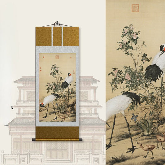Ancient Chinese Painting: Castiglione’s Cranes Scroll (HD Print) | STAR8S
