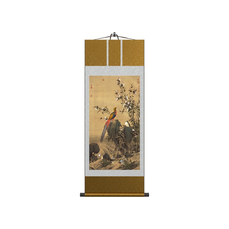 Ancient Chinese Painting: Castiglione’s Golden Pheasant Scroll HD print | STAR8S