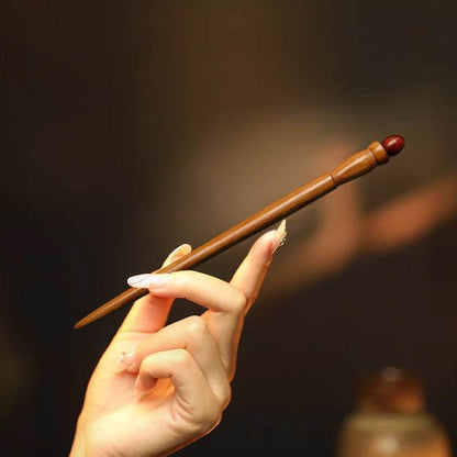 Ancient - Style Wooden Hairpin for Stylish Bun & Chinese - Style Look - STAR8S