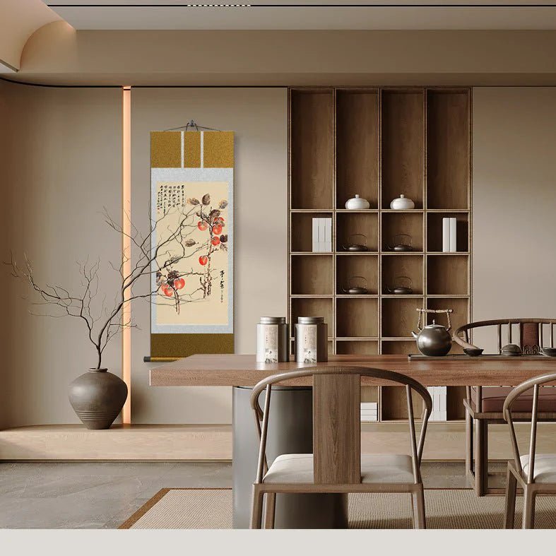 Art Painting Chinese: Zhang Daqian’s Persimmon Scroll HD print | STAR8S - STAR8S
