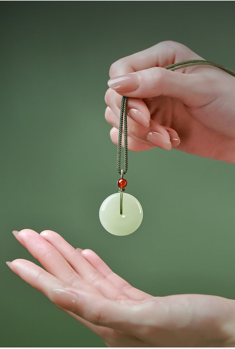 Natural Hetian Jade Ping An Pendant Necklace – Unisex Jade Jewelry - STAR8S