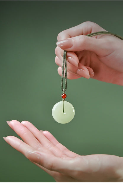Natural Hetian Jade Ping An Pendant Necklace – Unisex Jade Jewelry - STAR8S