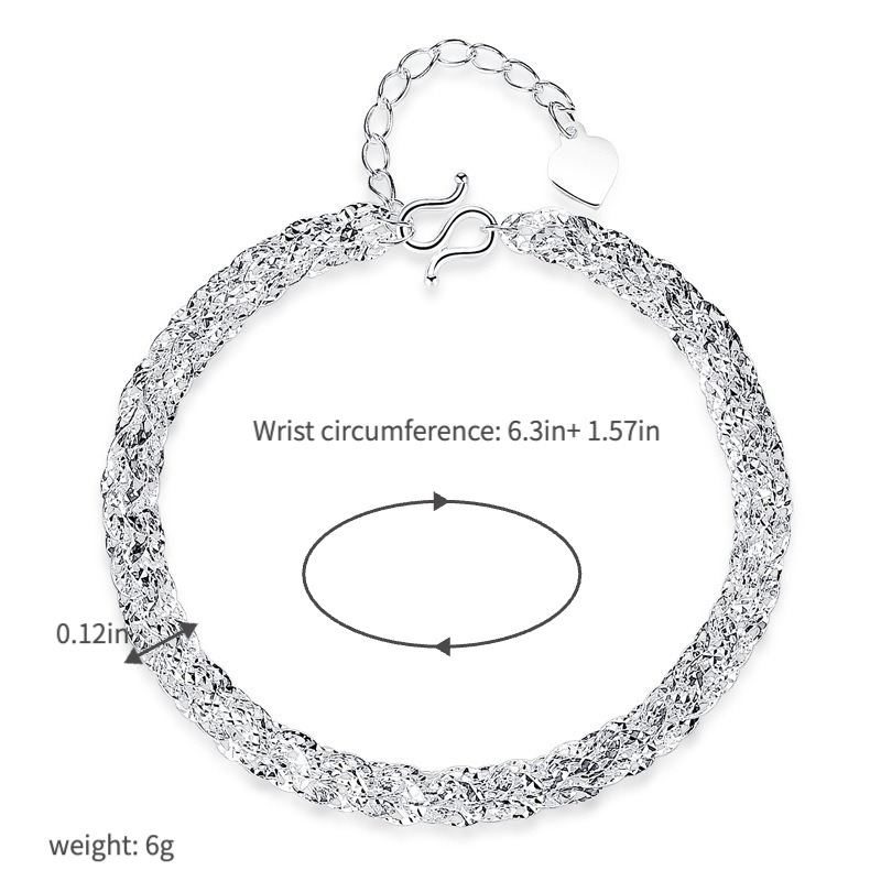 phoenix tail bracelet for women delicate hand woven textured link chain vintage filigree foxtail braided wristband adjustable extension extender line daily dainty fashion costume jewelry gift for her 6g