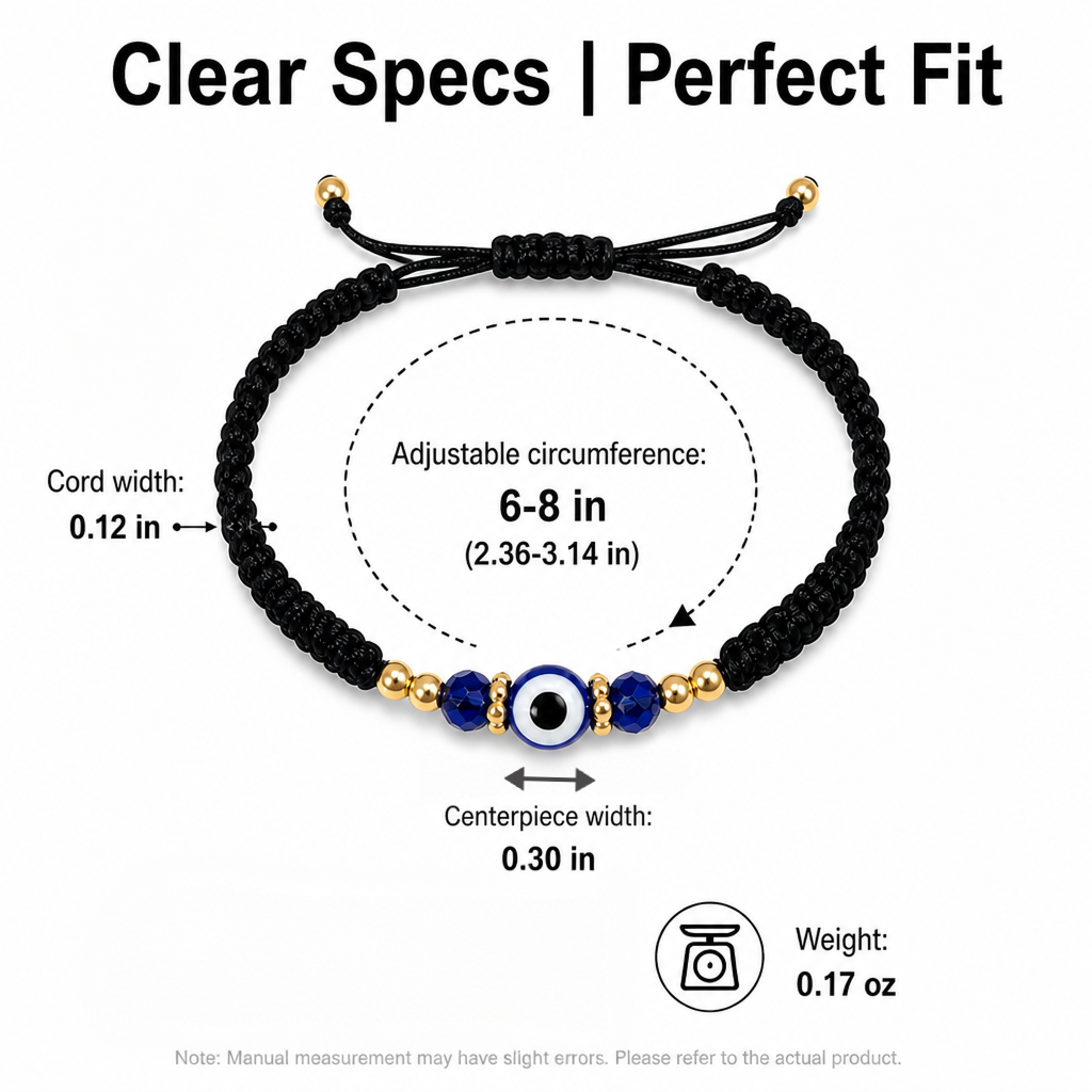 evil eye bracelet for protection handmade woven cord bracelet lucky blue eye amulet talisman jewelry adjustable braided string bracelet gift for men women friends