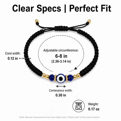 Evil Eye Bracelet for Protection Handmade Woven Cord Bracelet Lucky Blue Eye Amulet Talisman Jewelry Adjustable Braided String Bracelet Gift for Men Women Friends