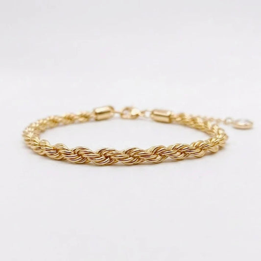 Minimalist Rope Chain Bracelet for Men Premium Stainless Steel Twisted Curb Link Wristband Waterproof Tarnish-Free Everyday Stackable Layering Cuff