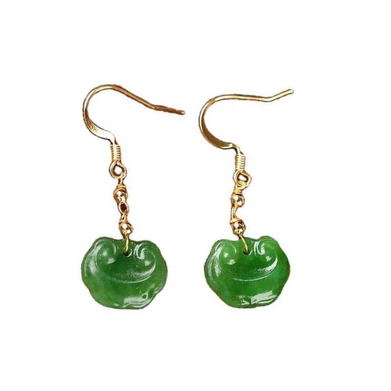 hetian jade ruyi earrings