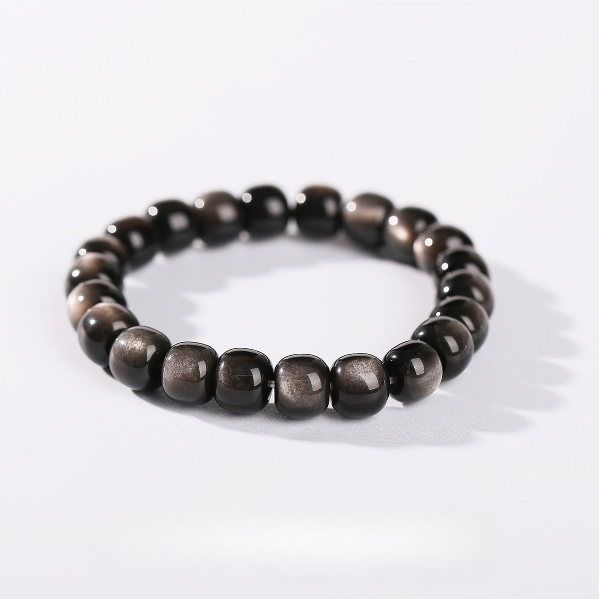 Obsidian Beaded Bracelet - Fashionable Unisex Cylinder Shape Gift Bracelet - STAR8S