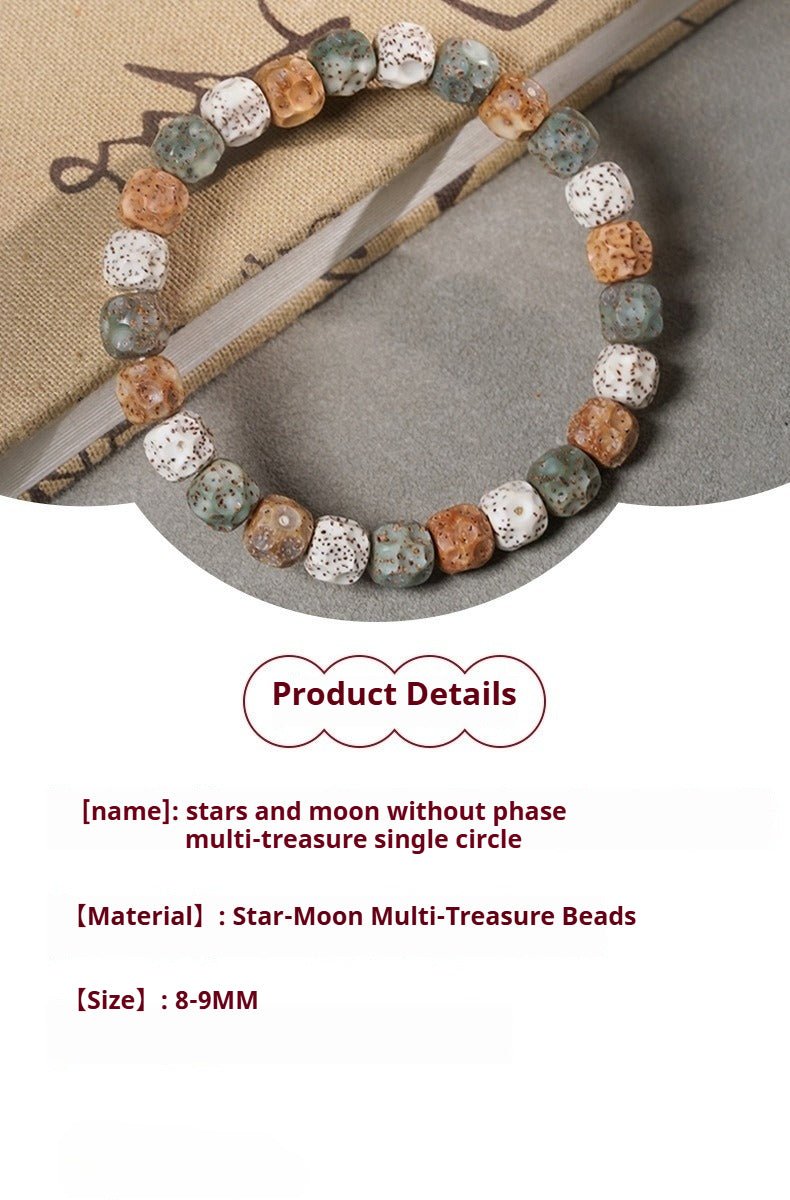 Beaded Bracelet – Elegant Star - Moon Multi - Treasure Beads | Perfect Gift for Men and Women - STAR8S