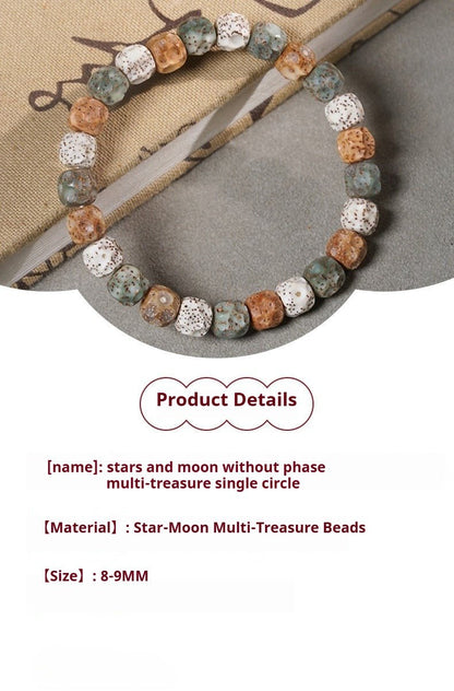 Beaded Bracelet – Elegant Star - Moon Multi - Treasure Beads | Perfect Gift for Men and Women - STAR8S