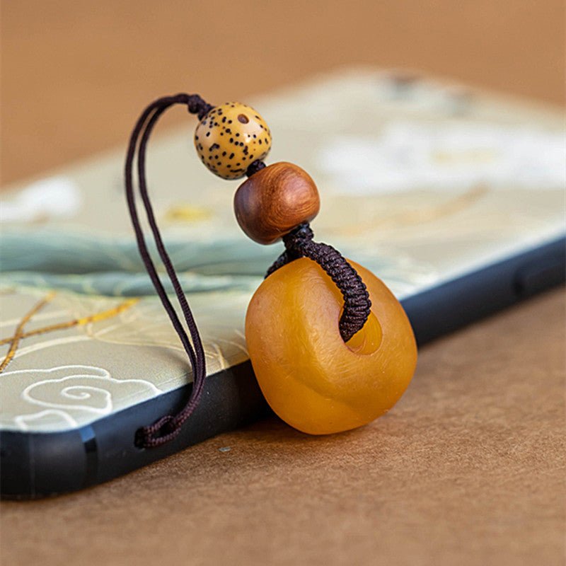 beeswax cookie pendant keychain - 15mm handcrafted phone, bag charm & usb keychain | unisex gift - star8s