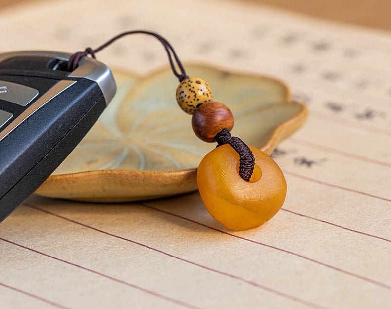 beeswax cookie pendant keychain - 15mm handcrafted phone, bag charm & usb keychain | unisex gift - star8s