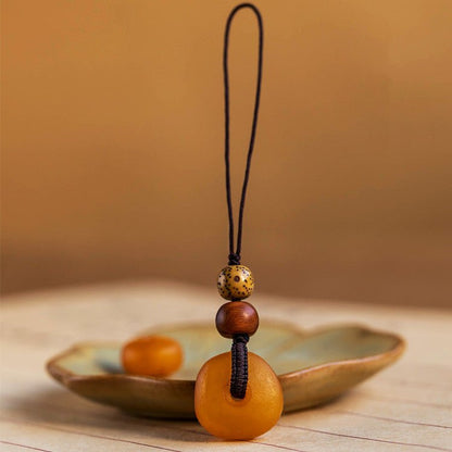Beeswax Cookie Pendant Keychain - 15mm Handcrafted Phone, Bag Charm & USB Keychain | Unisex Gift - STAR8S