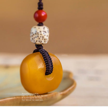Beeswax Cookie Pendant Keychain - 15mm Handcrafted Phone, Bag Charm & USB Keychain | Unisex Gift - STAR8S