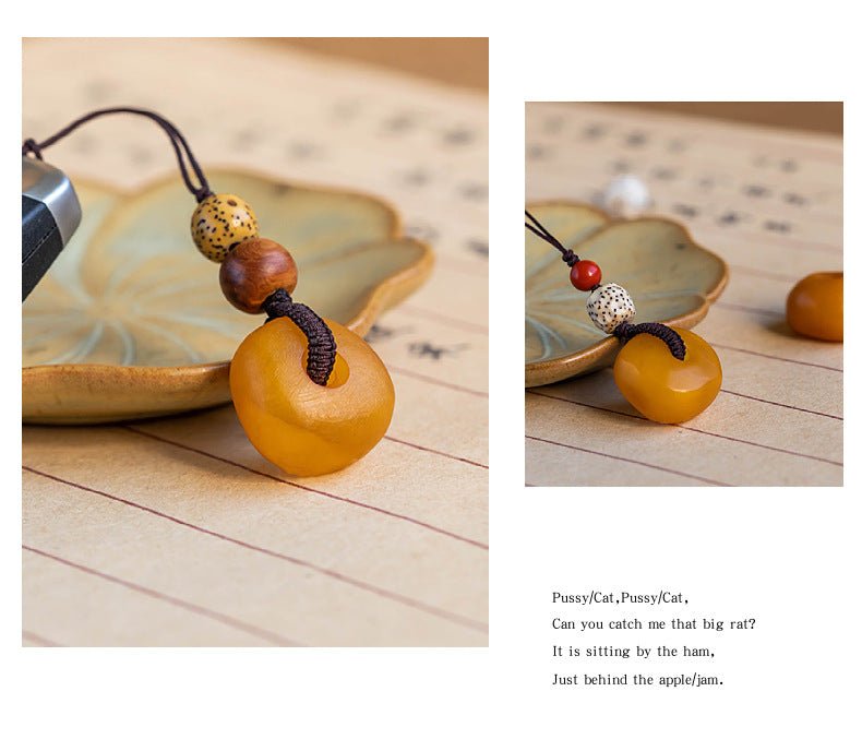 Beeswax Cookie Pendant Keychain - 15mm Handcrafted Phone, Bag Charm & USB Keychain | Unisex Gift - STAR8S