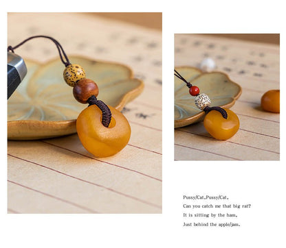 Beeswax Cookie Pendant Keychain - 15mm Handcrafted Phone, Bag Charm & USB Keychain | Unisex Gift - STAR8S