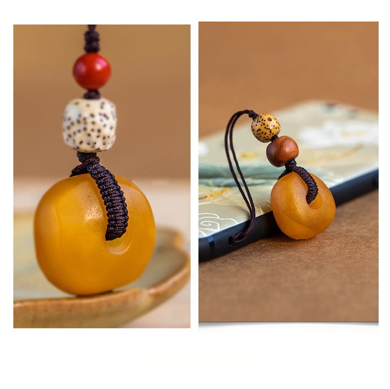 beeswax cookie pendant keychain - 15mm handcrafted phone, bag charm & usb keychain | unisex gift - star8s
