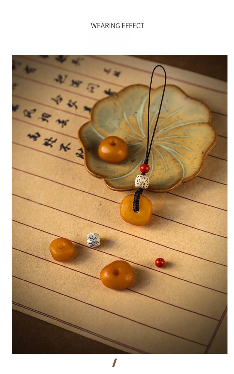 Beeswax Cookie Pendant Keychain - 15mm Handcrafted Phone, Bag Charm & USB Keychain | Unisex Gift - STAR8S