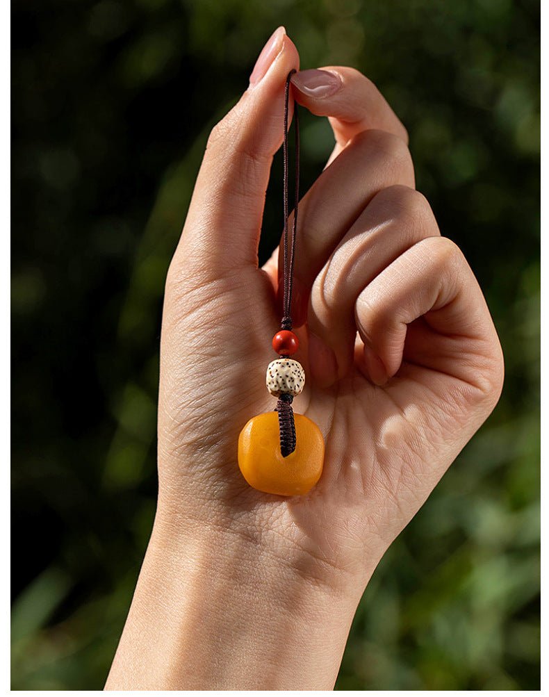 beeswax cookie pendant keychain - 15mm handcrafted phone, bag charm & usb keychain | unisex gift - star8s
