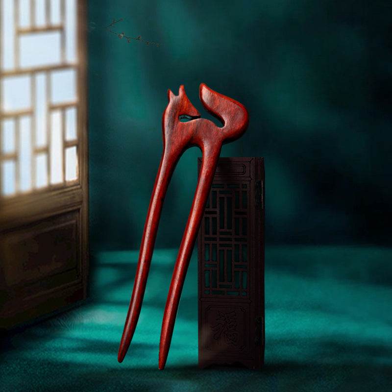 black sandalwood handmade hairpin for vintage & modern styling - star8s