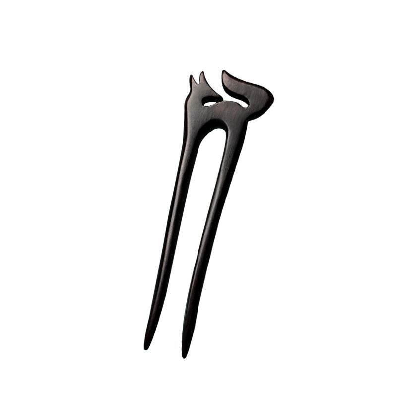 Black Sandalwood Handmade Hairpin for Vintage & Modern Styling - STAR8S
