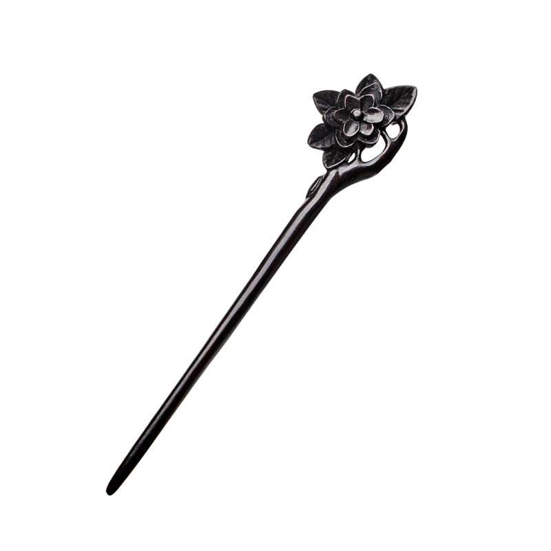 Black Sandalwood Handmade Hairpin for Vintage Style - STAR8S